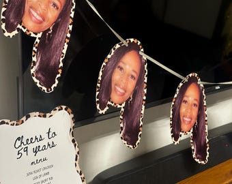 Custom Photo Face Bunting Banner, Birthday, Party Decor, Personalised Decorations