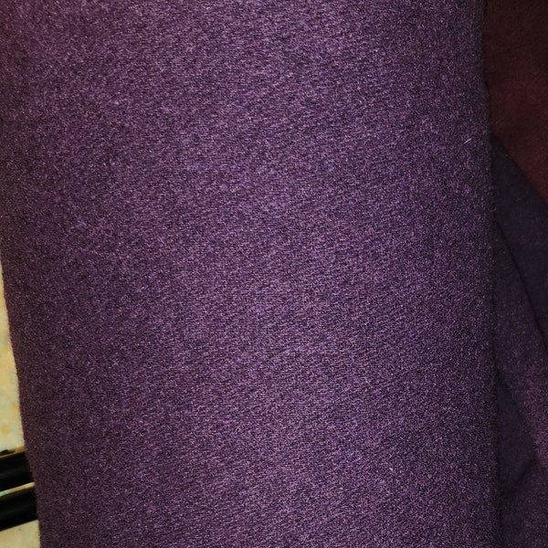 Scottish heavy purple velour pure wool fabric ,150 cm wide