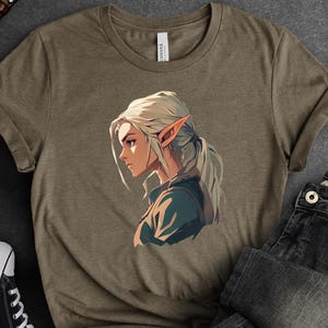 Fantasy Elf T-Shirt | Woodland Elf Bust Design | Roleplay, LARP, Cosplay Shirt