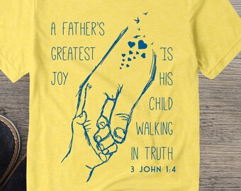 Camiseta cristiana para el Día del Padre, con versículo bíblico.