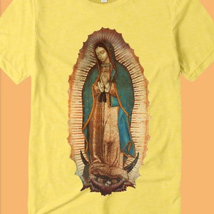 Dame van Guadalupe Tshirt, Maagd Maria beschermingsshirt, modern Maagd Maria shirt, mystiek Maagd Maria shirt, Mexicaanse kunst