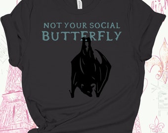 Antisocial Bat T-Shirt, I Am Not A Social Butterfly, Gothic Tee