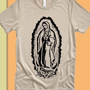 Dame van Guadalupe Tshirt, Maagd Maria beschermingsshirt, modern Maagd Maria shirt, mystiek Maagd Maria shirt, Mexicaanse kunst
