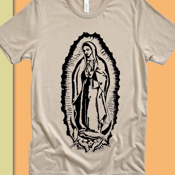 Lady of Guadalupe Tshirt, Virgin Mary protection shirt, modern Virgin Mary shirt, mystical Virgin Mary shirt, Mexican Art