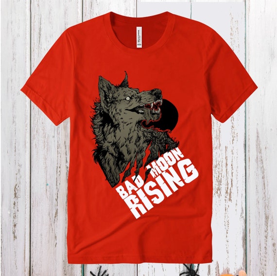 Bad Moon Rising Werewolf T-Shirt, Retro Halloween Tee