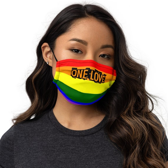 ONE LOVE face mask in rainbow colors
