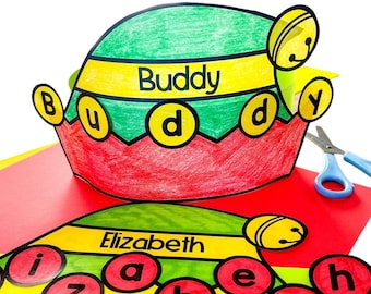 Buddy the Elf Christmas Hat for Kids | Christmas Editable Name Hat Instant Download PDF Digital Download Kids Craft