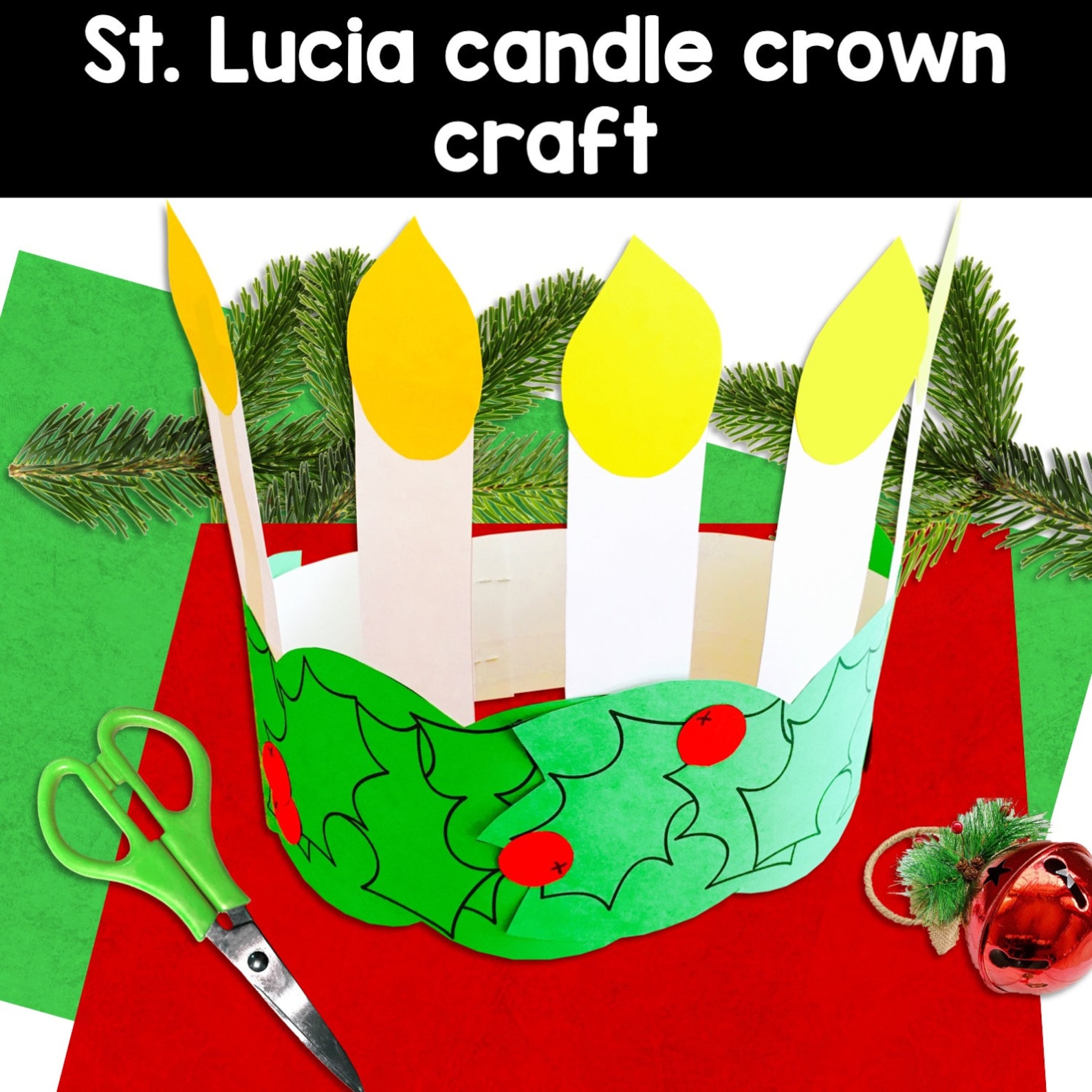 St. Lucia Crown Digital Printable Template St Lucia Day Etsy