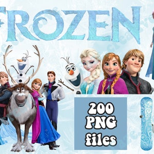 Frozen png, clipart, natychmiastowe pobieranie, Elsa, Olaf, Anna, urodziny, Cricut, wystrój, cyfrowy