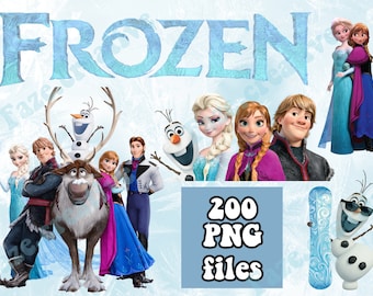 Frozen png, imágenes prediseñadas, descarga instantánea, Elsa, Olaf, Anna, cumpleaños, Cricut, decoración, digital