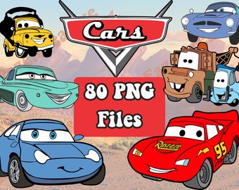 Disney Cars, Png, Svg, Descarga instantánea, Rayo Mcqueen, clip art