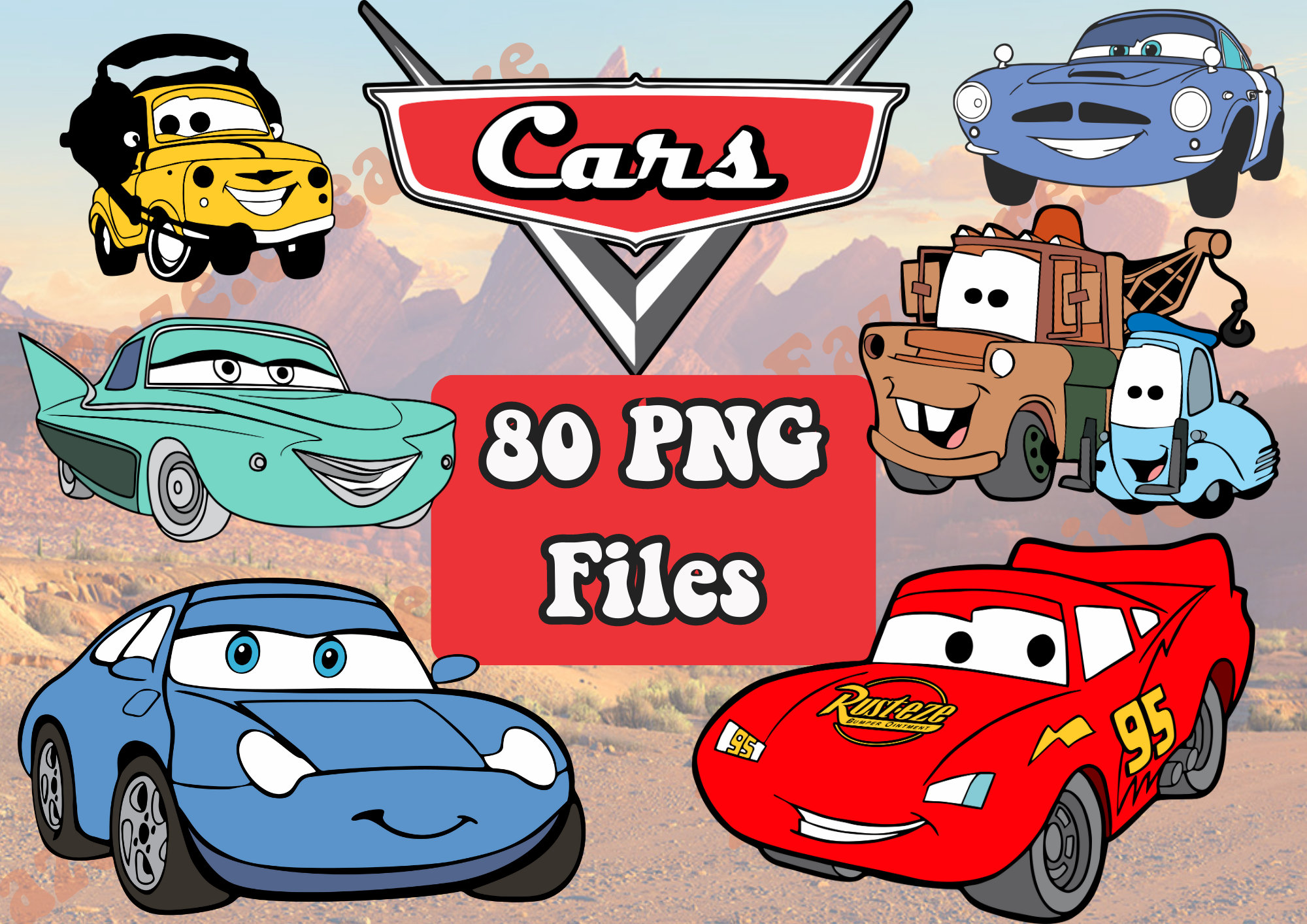 Disney Cars , Png, Svg, Instant Download, Lightning Mcqueen, Clip Art ...