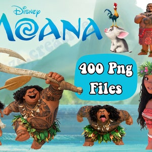 Moana Clipart Digital Download, PNG, SVG, Moana imprimable, Cricut, faire-part d'anniversaire, scrapbooking artisanal, Maui, téléchargement immédiat