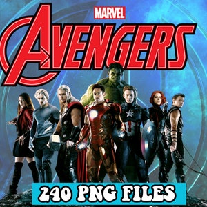 Avengers Clip art png, Marvel,  PNG Images, High Resolution, Cricut , Marvel Birthday Party Decor, Instant Download