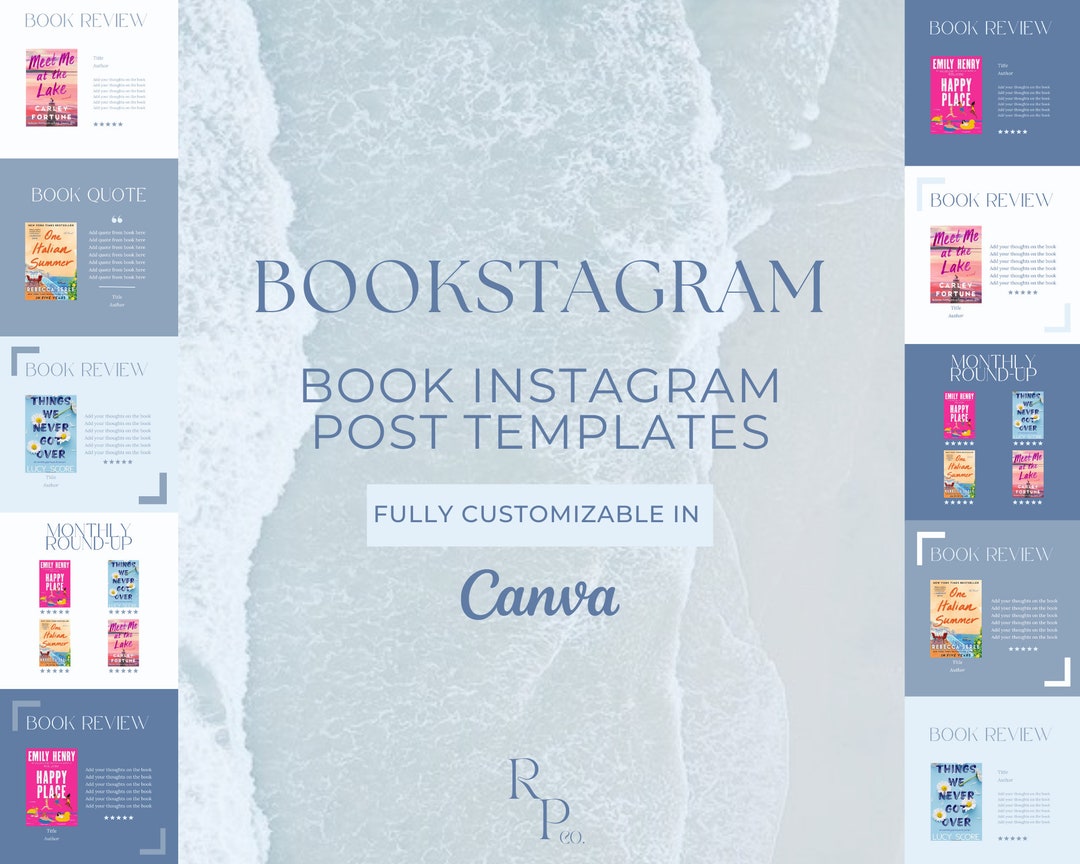 Minimalist Aesthetic Book Instagram Post Templates for Bookstagram