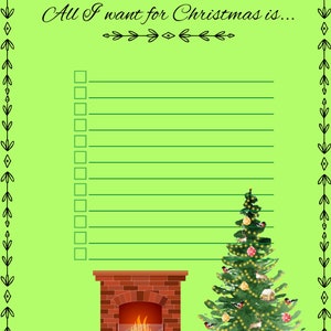 All I Want for Christmas Is...List#Christmas List#Christmas Wish List#Christmas List Digital Print
