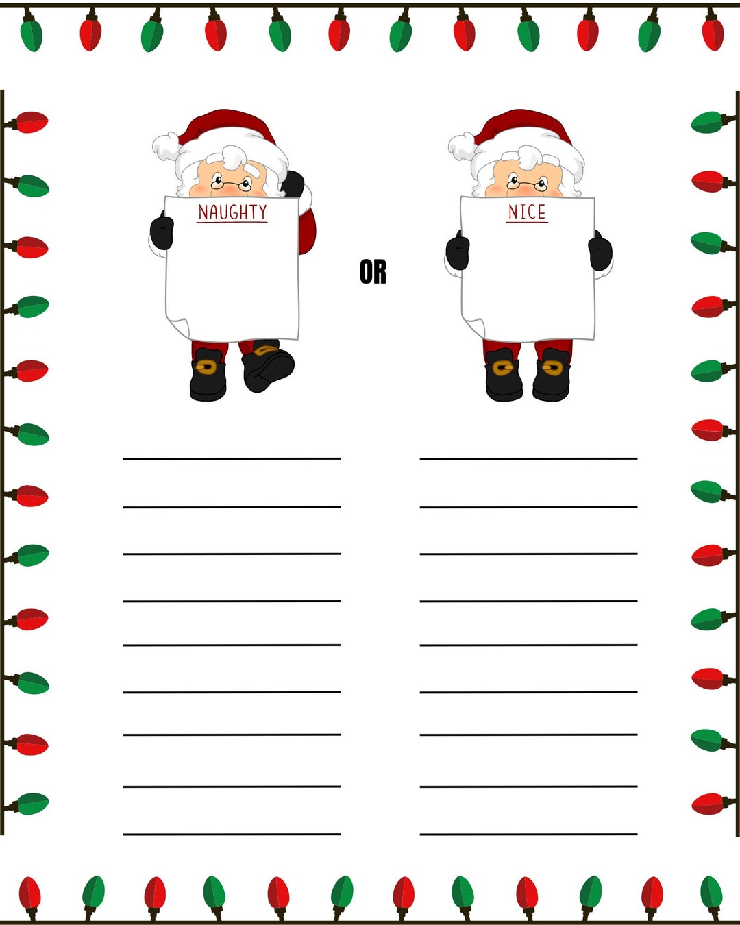 PRINTABLE Santa's Naughty or Nice List (Instant Download) Etsy PRINTABLE Santa's Naughty or Nice List (Instant Download) Etsy