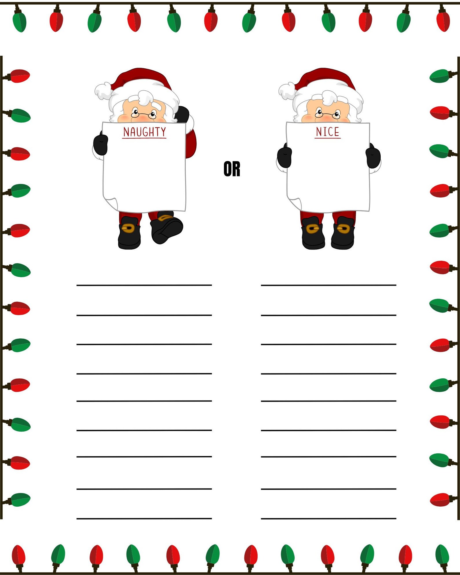 PRINTABLE Santa #39 s Naughty or Nice List (Instant Download) Etsy PRINTABLE Santa #39 s Naughty or Nice List (Instant Download) Etsy