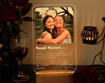 Custom soul sister plaque,soul sister acylic plaque,custom words acrylic plaque,custom acrylic photo block,gift for friends,brithday gift