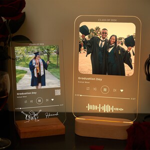 Custom Graduation Gift, College Graduation Gift, Acrylic Music Plaque, Graduate LED Plaque, Acrylic Photo Plaque, Gift for Class 2024