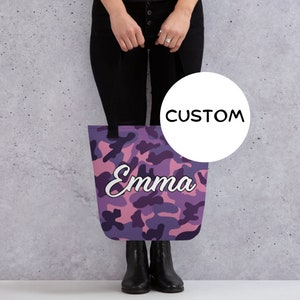 Made To Order Military Camo Tote Bag, Personalized Army Camouflage Tote Bag, Custom Military Bag, Army Camo Gift, Camouflage Lover Carryall