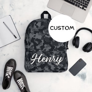 Personalized Army Camouflage Backpack Back To School, Custom Name Military Backpack, Camo Bag, Military Themed Backpack, Hunting Backpack