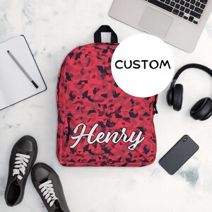 Personalized Army Camouflage Backpack Back To School, Custom Name Military Backpack, Camo Bag, Military Themed Backpack, Hunting Backpack