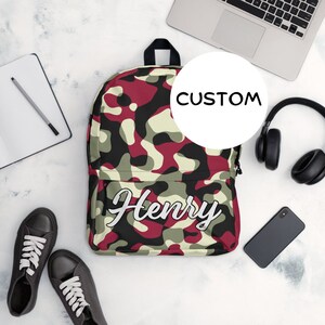 Personalized Army Camouflage Backpack Back To School, Custom Name Military Backpack, Camo Bag, Military Themed Backpack, Hunting Backpack