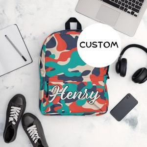 Personalized Army Camouflage Backpack Back To School, Custom Name Military Backpack, Camo Bag, Military Themed Backpack, Hunting Backpack