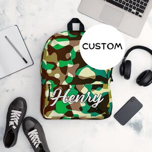 Personalized Army Camouflage Backpack Back To School, Custom Name Military Backpack, Camo Bag, Military Themed Backpack, Hunting Backpack