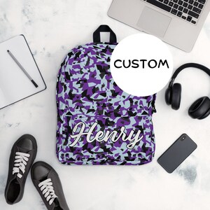 Made To Order Military Camo Backpack Back To School, Personalized Army Camouflage Backpack, Custom Name Military Themed Bag, Army Camo Gift
