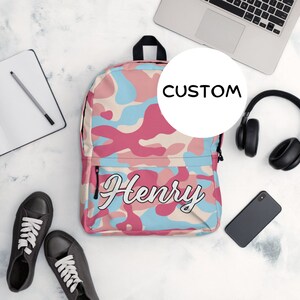 Made To Order Military Camo Backpack Back To School, Personalized Army Camouflage Backpack, Custom Name Military Themed Bag, Army Camo Gift