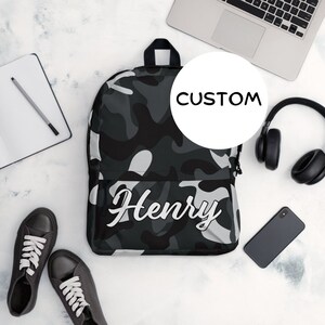 Made To Order Military Camo Backpack Back To School, Personalized Army Camouflage Backpack, Custom Name Military Themed Bag, Army Camo Gift