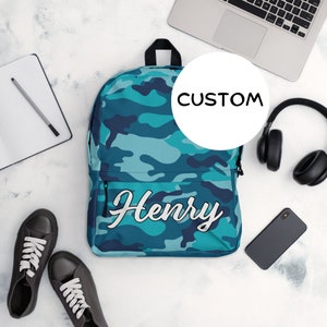 Personalized Army Camouflage Backpack Back To School, Custom Name Military Backpack, Camo Bag, Military Themed Backpack, Hunting Backpack