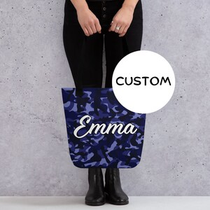 Made To Order Military Camo Tote Bag, Personalized Army Camouflage Tote Bag, Custom Military Bag, Army Camo Gift, Camouflage Lover Carryall