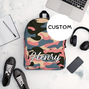 Personalized Army Camouflage Backpack Back To School, Custom Name Military Backpack, Camo Bag, Military Themed Backpack, Hunting Backpack