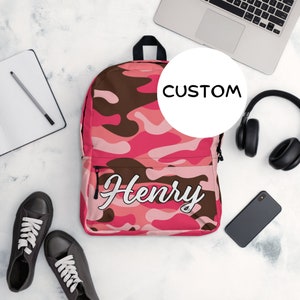 Made To Order Military Camo Backpack Back To School, Personalized Army Camouflage Backpack, Custom Name Military Themed Bag, Army Camo Gift