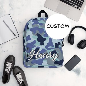 Made To Order Military Camo Backpack Back To School, Personalized Army Camouflage Backpack, Custom Name Military Themed Bag, Army Camo Gift