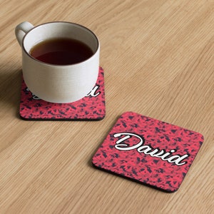 Personalized Army Camouflage Coaster Set, Custom Name Military Inspired Drink Coasters, Army Camo Home Decor, Military Enthusiast Gift