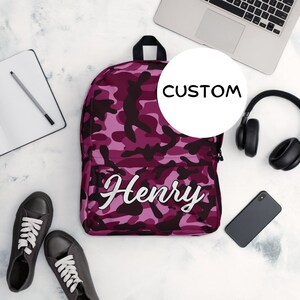 Personalized Army Camouflage Backpack Back To School, Custom Name Military Backpack, Camo Bag, Military Themed Backpack, Hunting Backpack