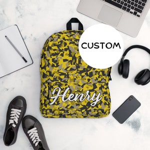 Made To Order Military Camo Backpack Back To School, Personalized Army Camouflage Backpack, Custom Name Military Themed Bag, Army Camo Gift