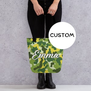 Made To Order Military Camo Tote Bag, Personalized Army Camouflage Tote Bag, Custom Military Bag, Army Camo Gift, Camouflage Lover Carryall
