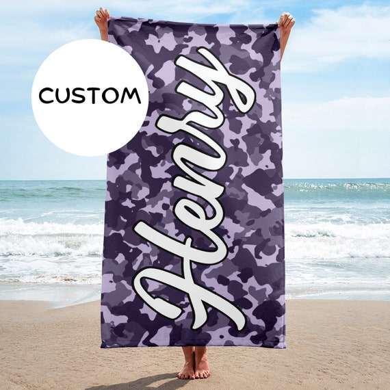 Custom Name Military Towel Personalized Army Camo Beach Towel Army Camouflage Towel Army Themed Towel Personalized Gift for Military Etsy UK