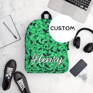 Made To Order Military Camo Backpack Back To School, Personalized Army Camouflage Backpack, Custom Name Military Themed Bag, Army Camo Gift