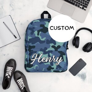 Made To Order Military Camo Backpack Back To School, Personalized Army Camouflage Backpack, Custom Name Military Themed Bag, Army Camo Gift
