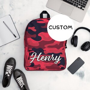 Made To Order Military Camo Backpack Back To School, Personalized Army Camouflage Backpack, Custom Name Military Themed Bag, Army Camo Gift