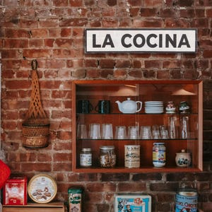 La Cocina Spanish Hispanic, Hispanic Chef, Hispanic  Kitchen Framed Wooden Sign 6 x 30