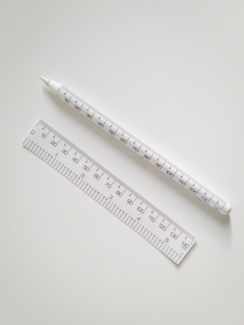 The Rulerwrap for Apple Pencil (gen I + II) Vinyl Ruler Skin for Stylus ...