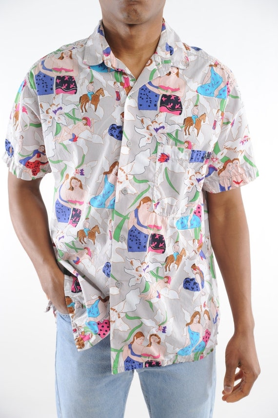 pastel character hawaiian shirt - Gem