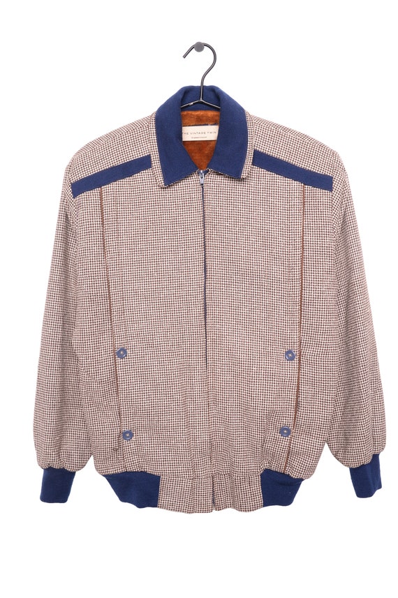 houndstooth lined bomber jacket Gem